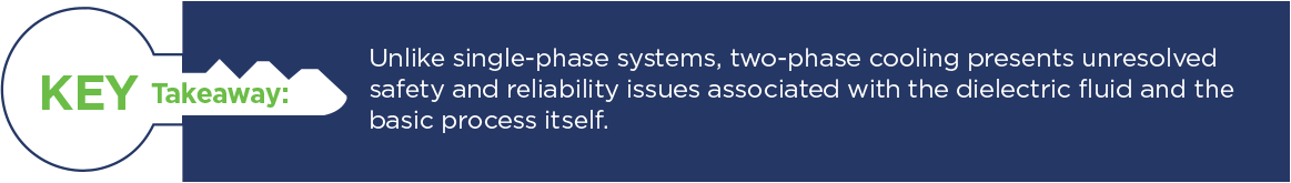 Two-Phase Versus Single-Phase Immersion Cooling Key Takeaway: Two-Phase Immersion Cooling Presents Unresolved Safety and Reliability Issues